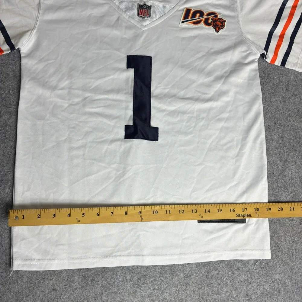 Nike Chicago Bears NFL 100th Anniversary Jersey Youth Large Justin Fields White